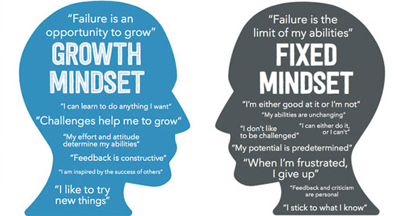 Fixed and growth mindsets