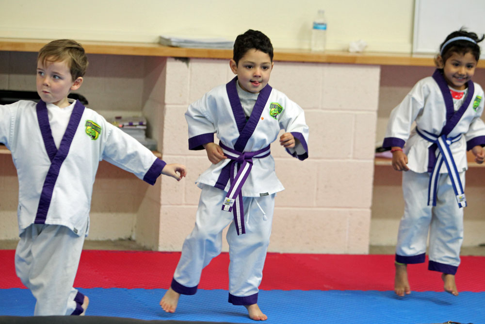 Kids martial arts playing